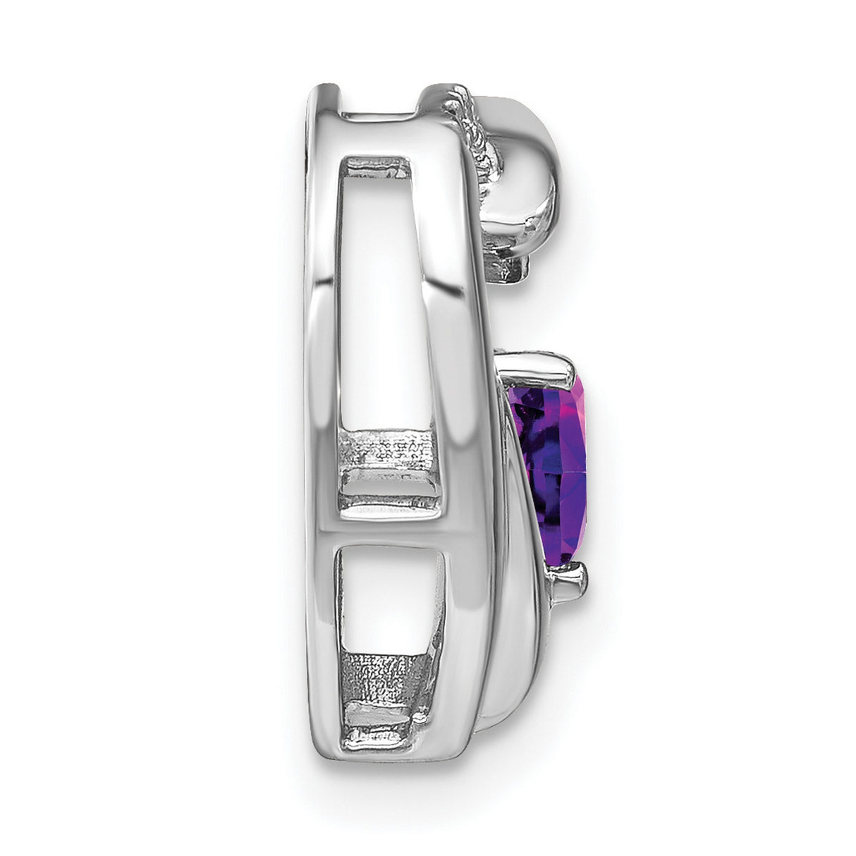 Sterling Silver Heart Pendant with Amethyst and Diamond Accents, Romantic Jewelry for Women