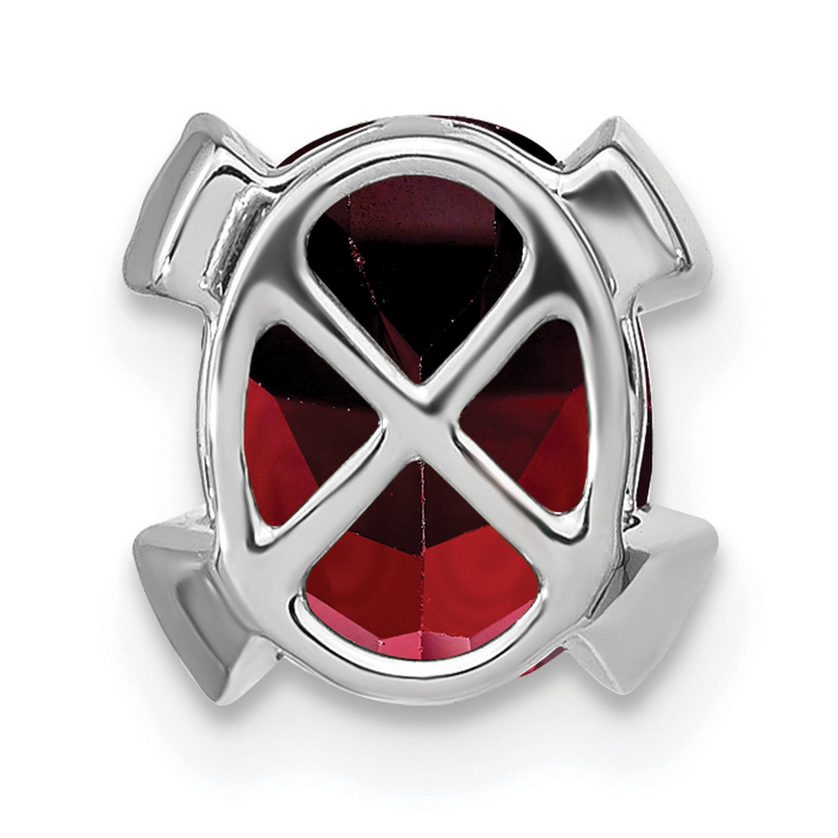 14k White Gold Garnet Pendant with Diamond Accents, Classic January Birthstone Jewelry