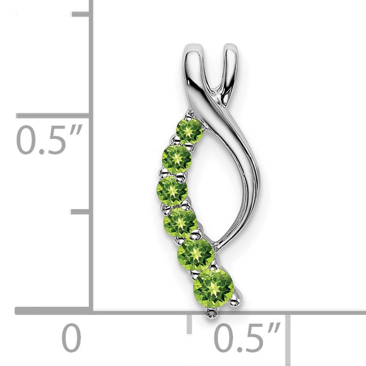 14k White Gold Ichthys Pendant with Peridot, Christian Fish Design for Women