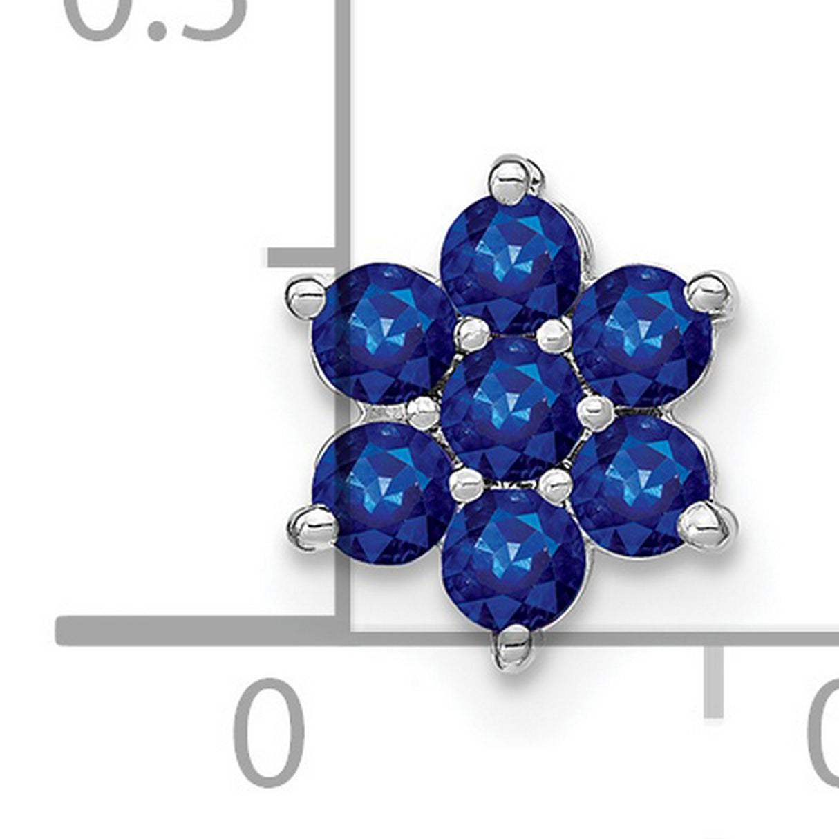 14k White Gold Star of David Pendant with Sapphire, Judaica Religious Jewelry for Women