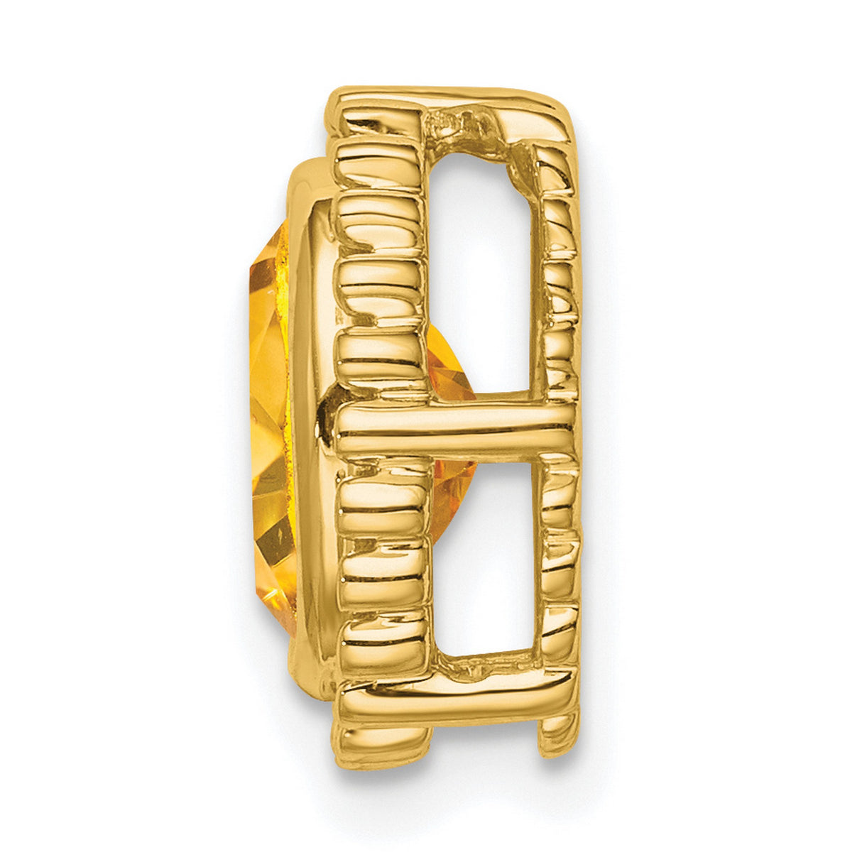 14k Yellow Gold Cocktail Ring with Oval Citrine, Beaded Border Design, Statement Style