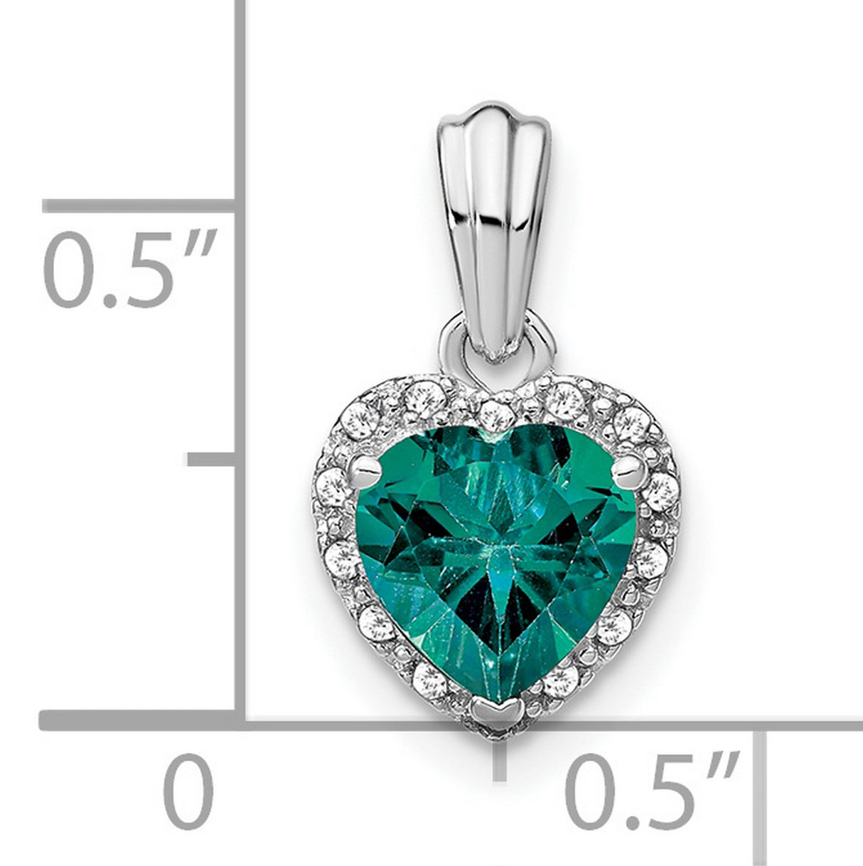 Sterling Silver Heart Pendant with Lab Created Alexandrite and Diamond Accents