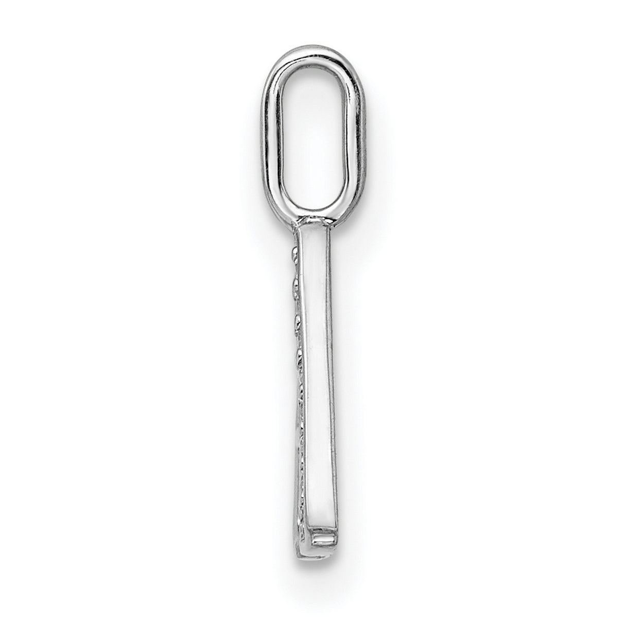 14k White Gold Letter A Pendant with Diamond Accents, Dainty Initial Charm for Women