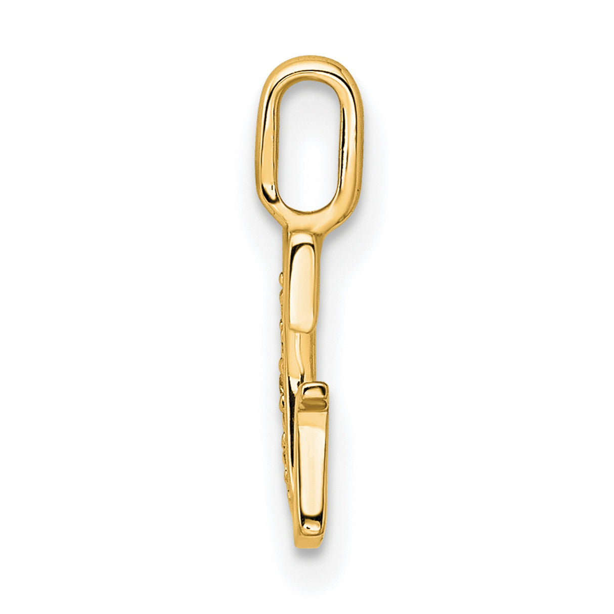 10k Yellow Gold Letter G Pendant with Pavé Diamond Accents, Polished Initial Charm