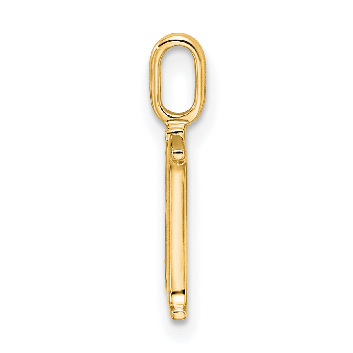 10k Yellow Gold Letter H Pendant with Diamond Accent, Polished Initial Charm for Women