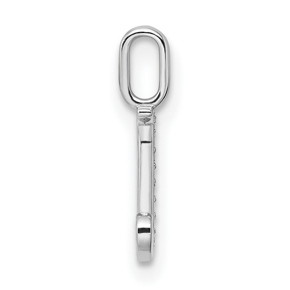 14k White Gold Initial J Pendant with Diamond Accents, Monogram Letter Charm for Women