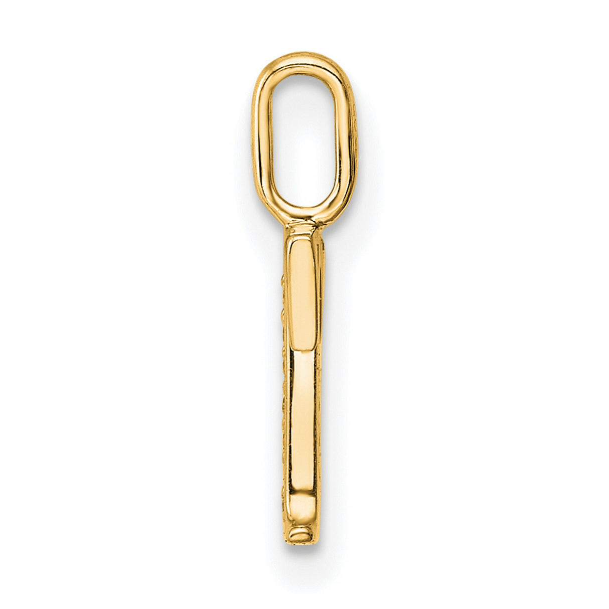 10k Yellow Gold Initial T Pendant with Diamond Accent, Vertical Bar Letter Charm