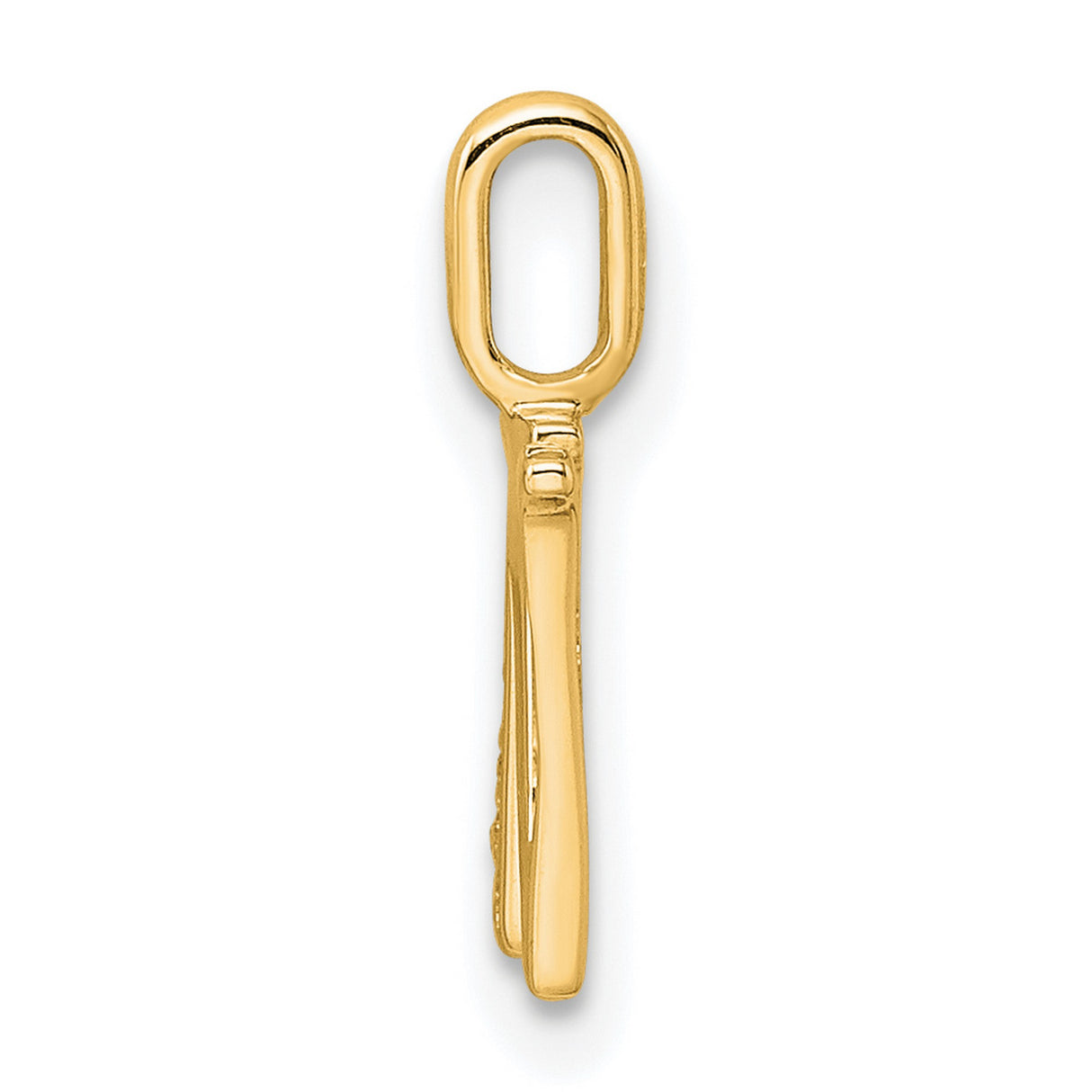 Diamond Letter W Initial Charm Pendant in Real 10k Yellow Gold