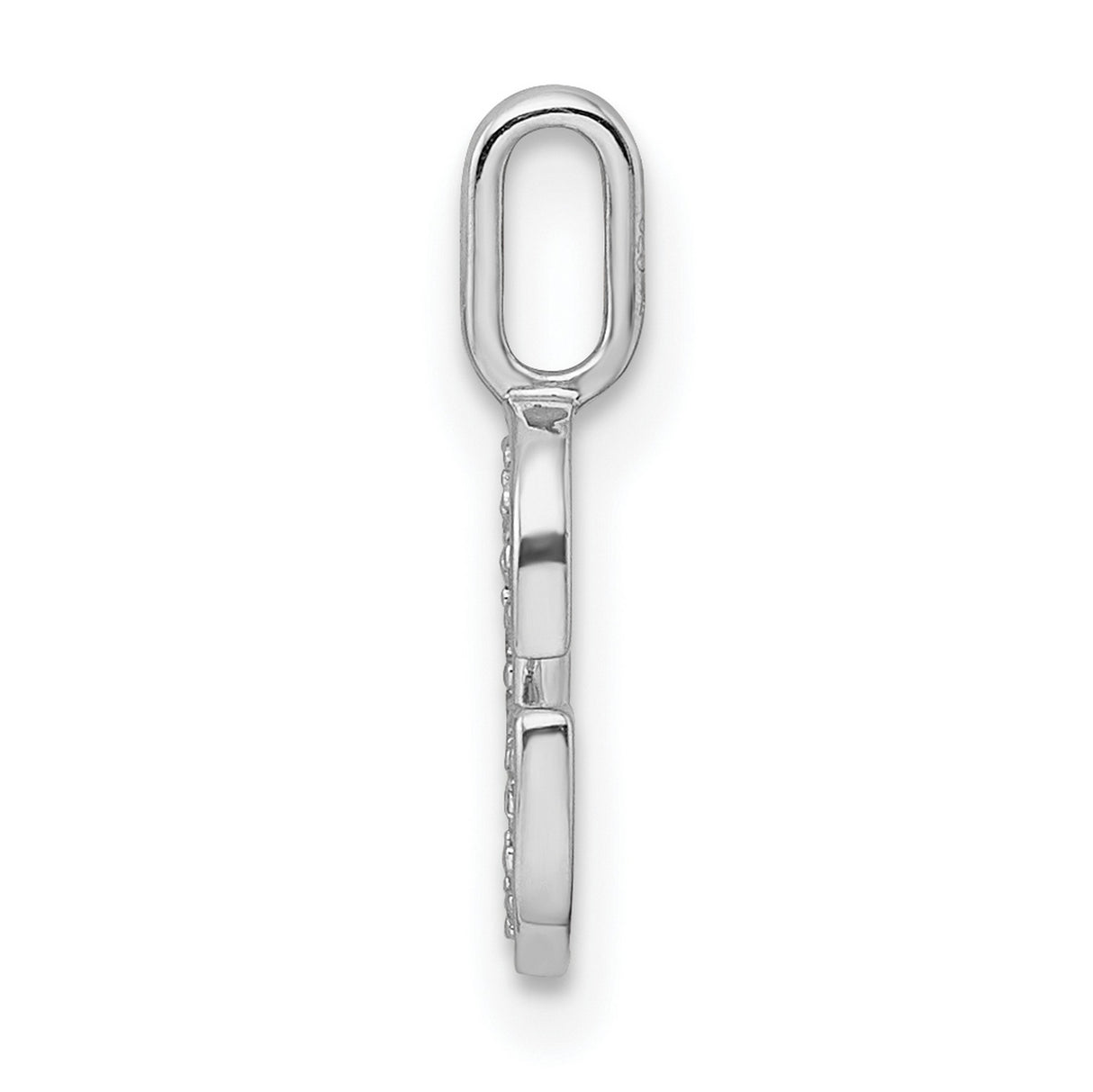14k White Gold Letter G Pendant with Pavé Diamonds, Initial Charm for Women or Unisex