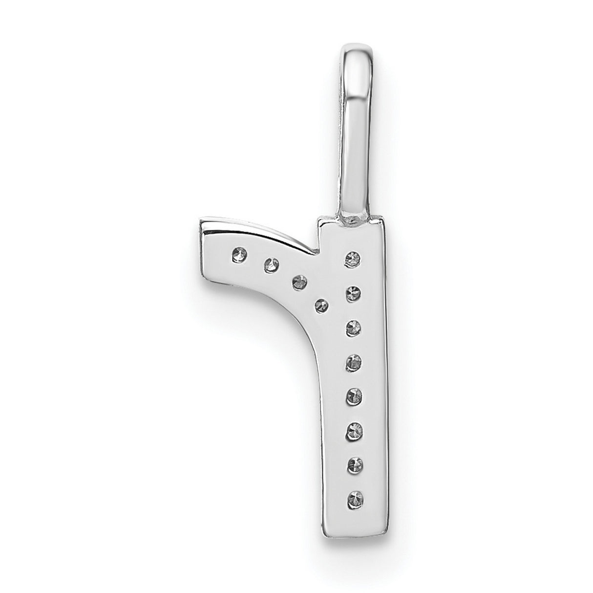 14k White Gold Letter R Pendant with Diamond Accents, Dainty Monogram Charm for Women