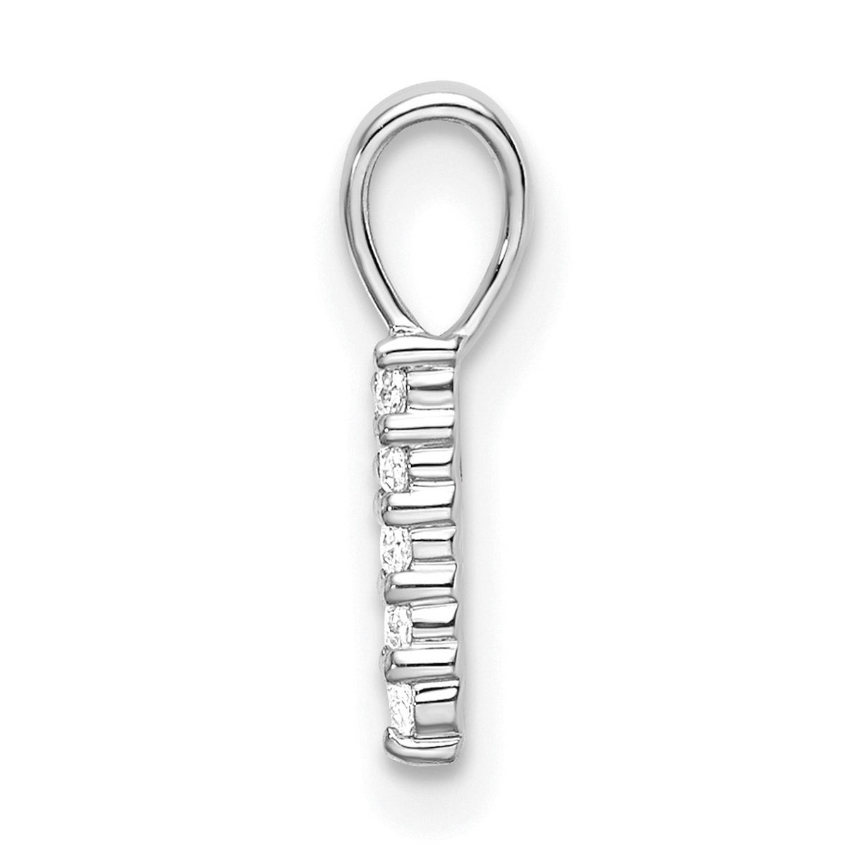 14k White Gold Number One Pendant with Round Cut Diamonds, Symbolic Milestone Jewelry for Women