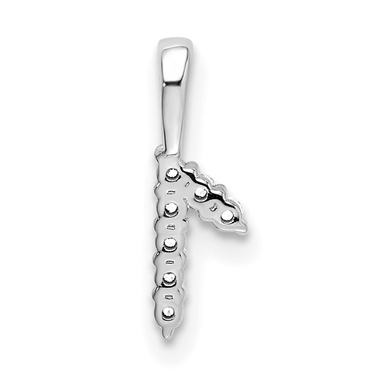 14k White Gold Number One Pendant with Round Cut Diamonds, Symbolic Milestone Jewelry for Women