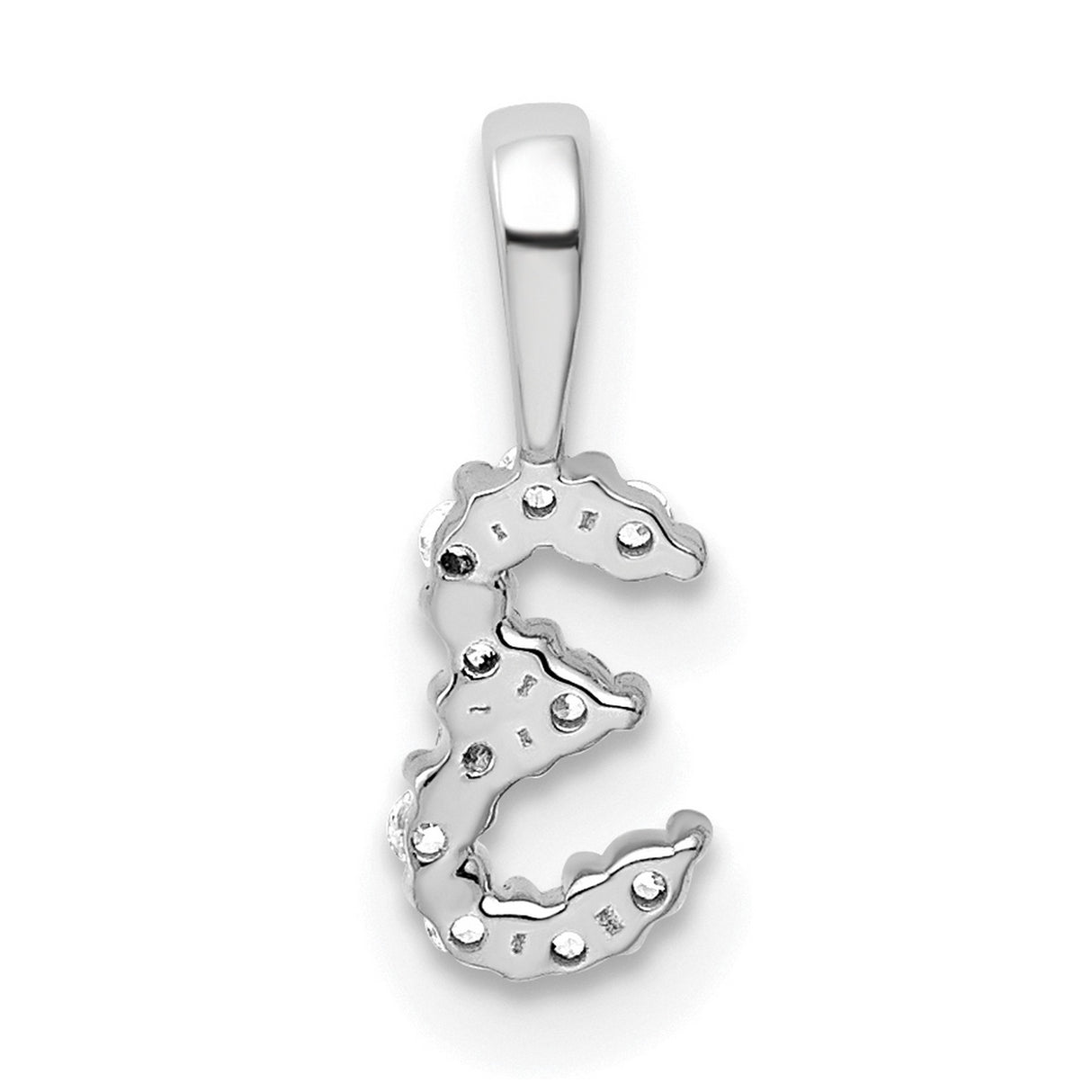 14k White Gold Number 3 Pendant with Round Cut Diamond Accents, Sentimental Charm Jewelry