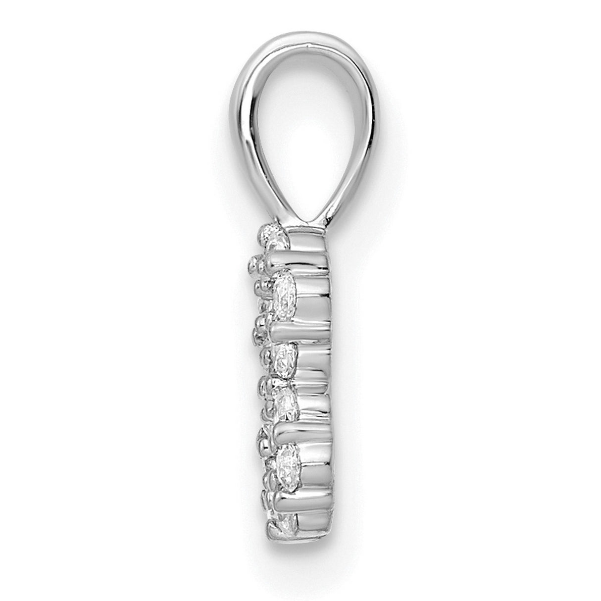 14k White Gold Infinity Pendant with Double Circle Design, Diamond Accent, Symbol of Eternal Love