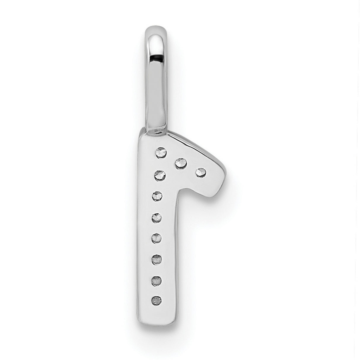 14k White Gold Number One Pendant with Diamond Accents, Pavé Set Charm, Polished Finish