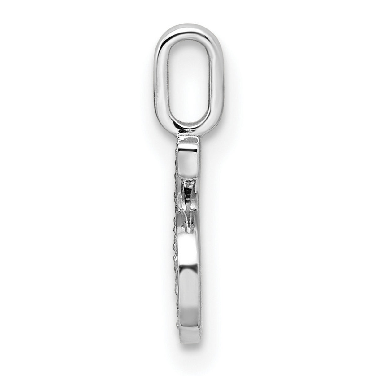 14k White Gold Number 6 Pendant with Pavé Diamond Accents, Lucky Numerology Charm