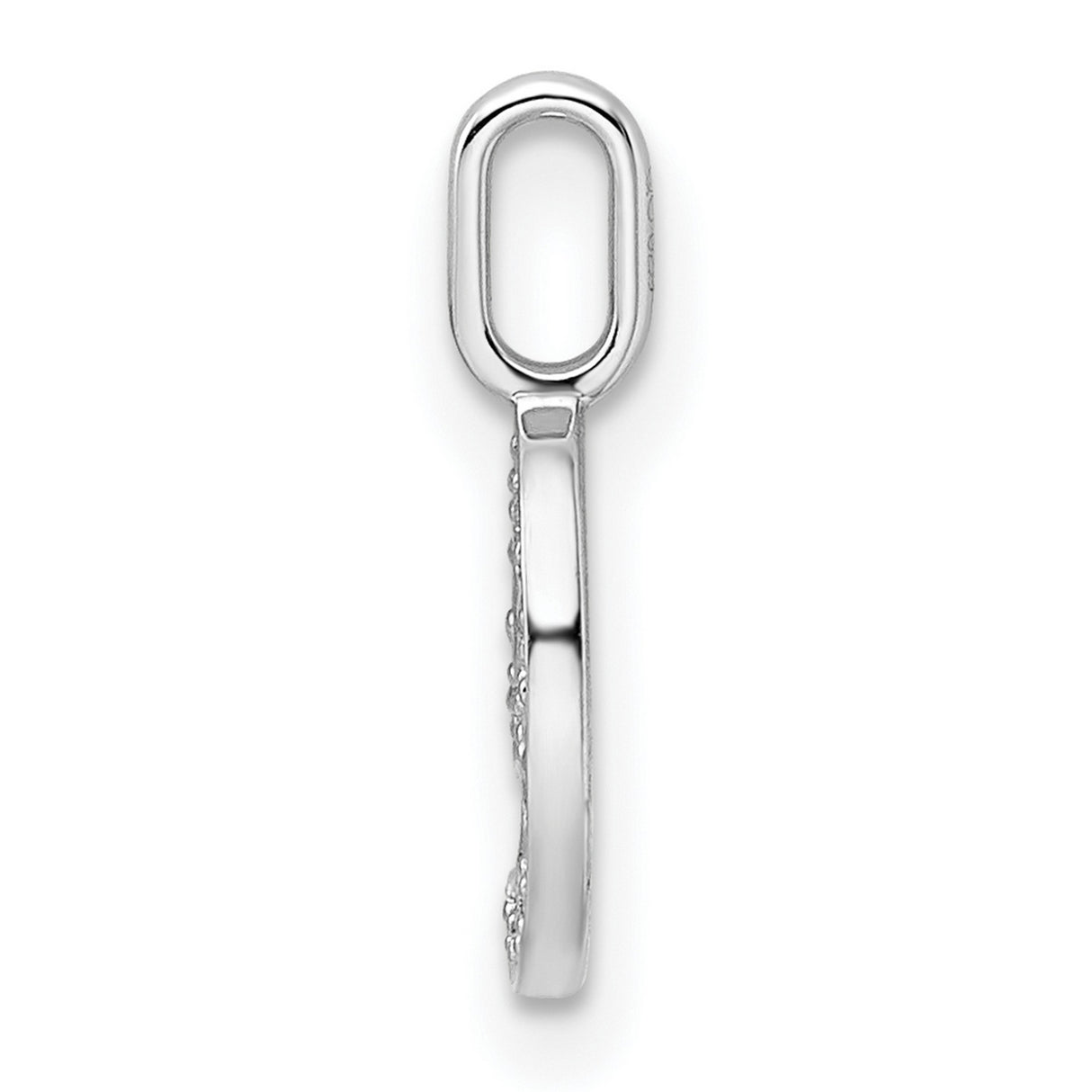 14k White Gold Number 9 Pendant Charm with Diamond Accents, Pavé Set, Unisex Jewelry