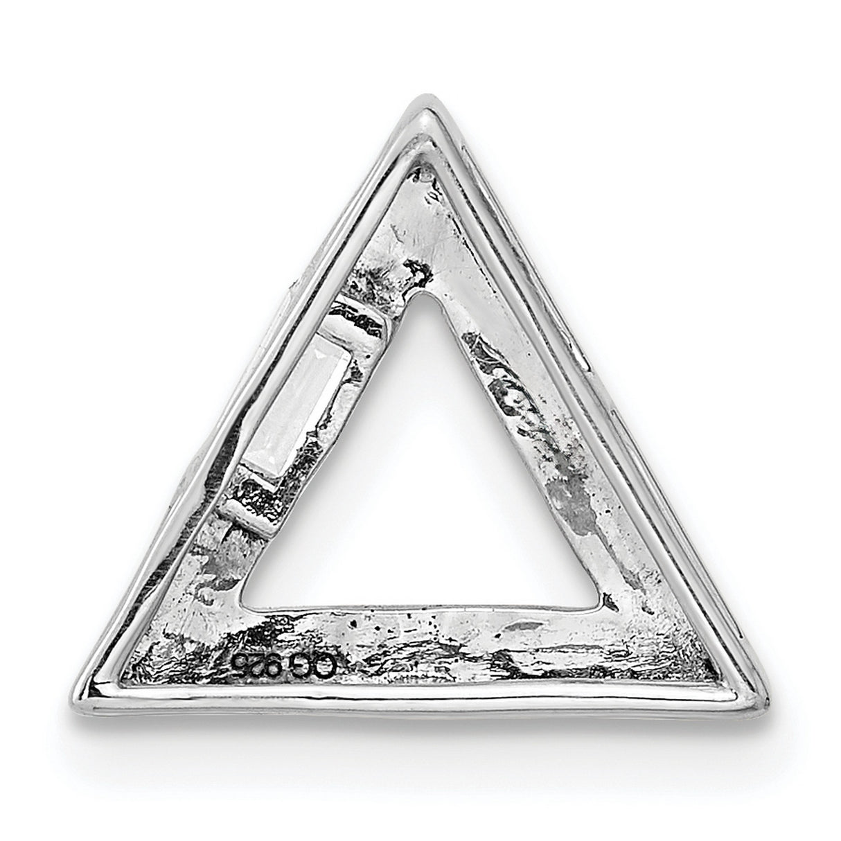 14k Yellow Gold Triangle Pendant with Baguette Diamond Accent, Modern Geometric Design