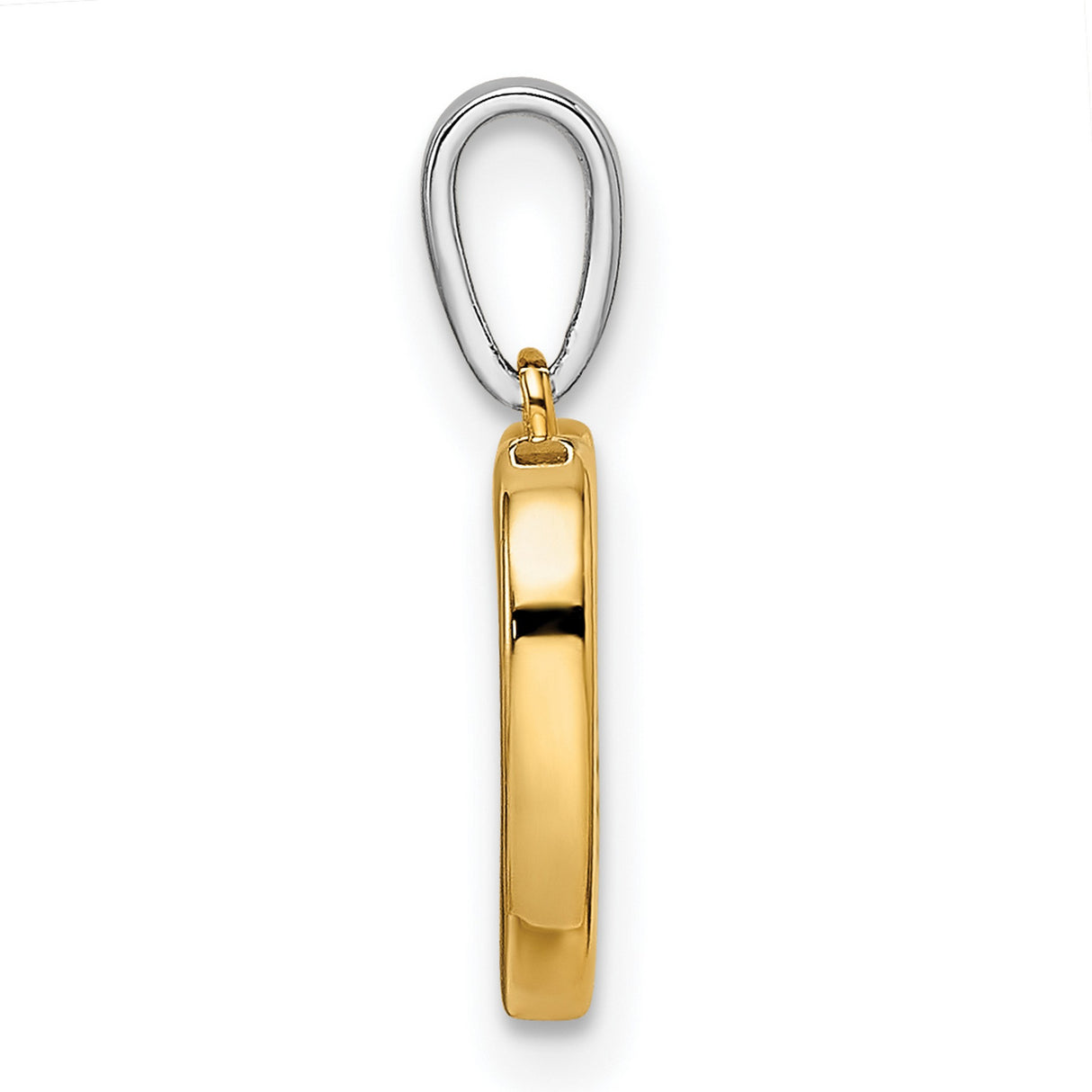 14k Two-Tone Gold Heart Pendant with Diamond Accents, Double Heart Design for Women