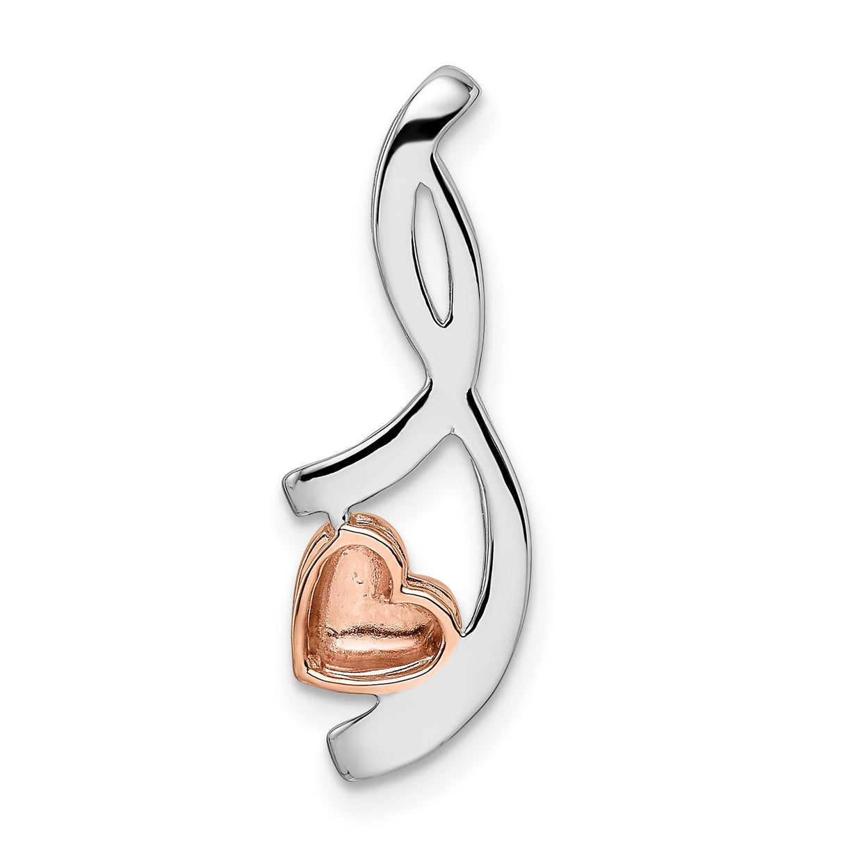 14k Two-Tone Gold Heart Pendant with Diamond Accents and Rose Gold Infinity Symbol