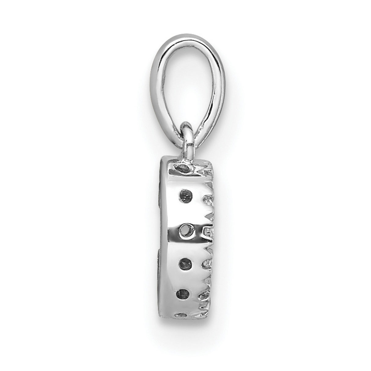 14k White Gold C Initial Pendant with Diamond Accent, Dainty Monogram Charm for Women