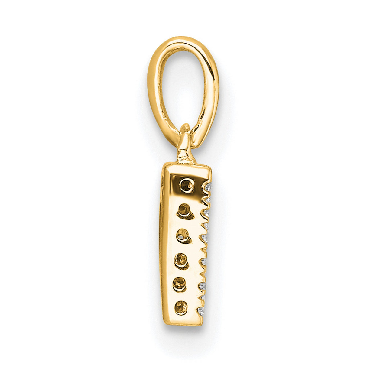 Diamond Letter D Initial with Bail Charm Pendant in Real 10k Yellow Gold