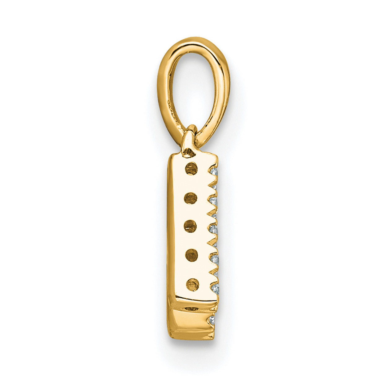 Diamond Letter K Initial with Bail Charm Pendant in Real 10k Yellow Gold