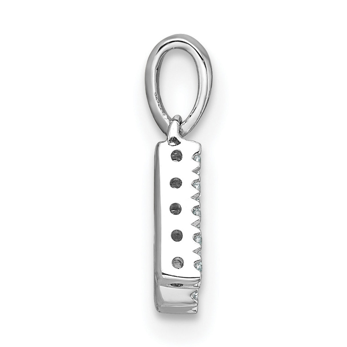 14k White Gold Initial Pendant with Diamond Accents, Script Letter K Charm for Women