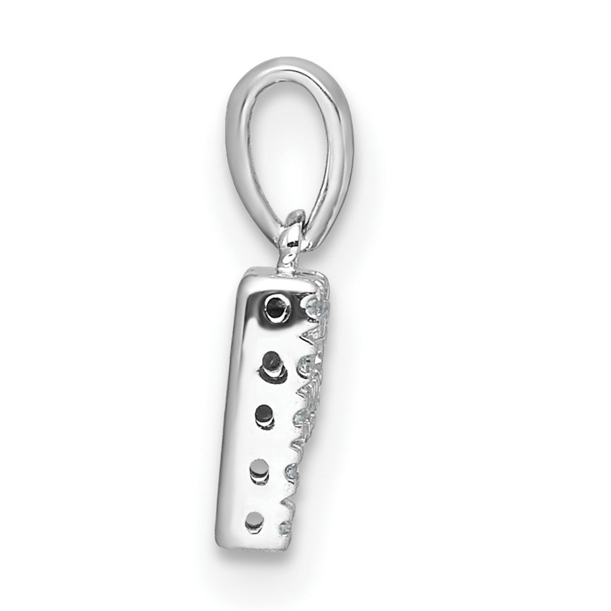 14k White Gold Initial P Pendant with Pavé Diamonds, Dainty Letter Charm for Women