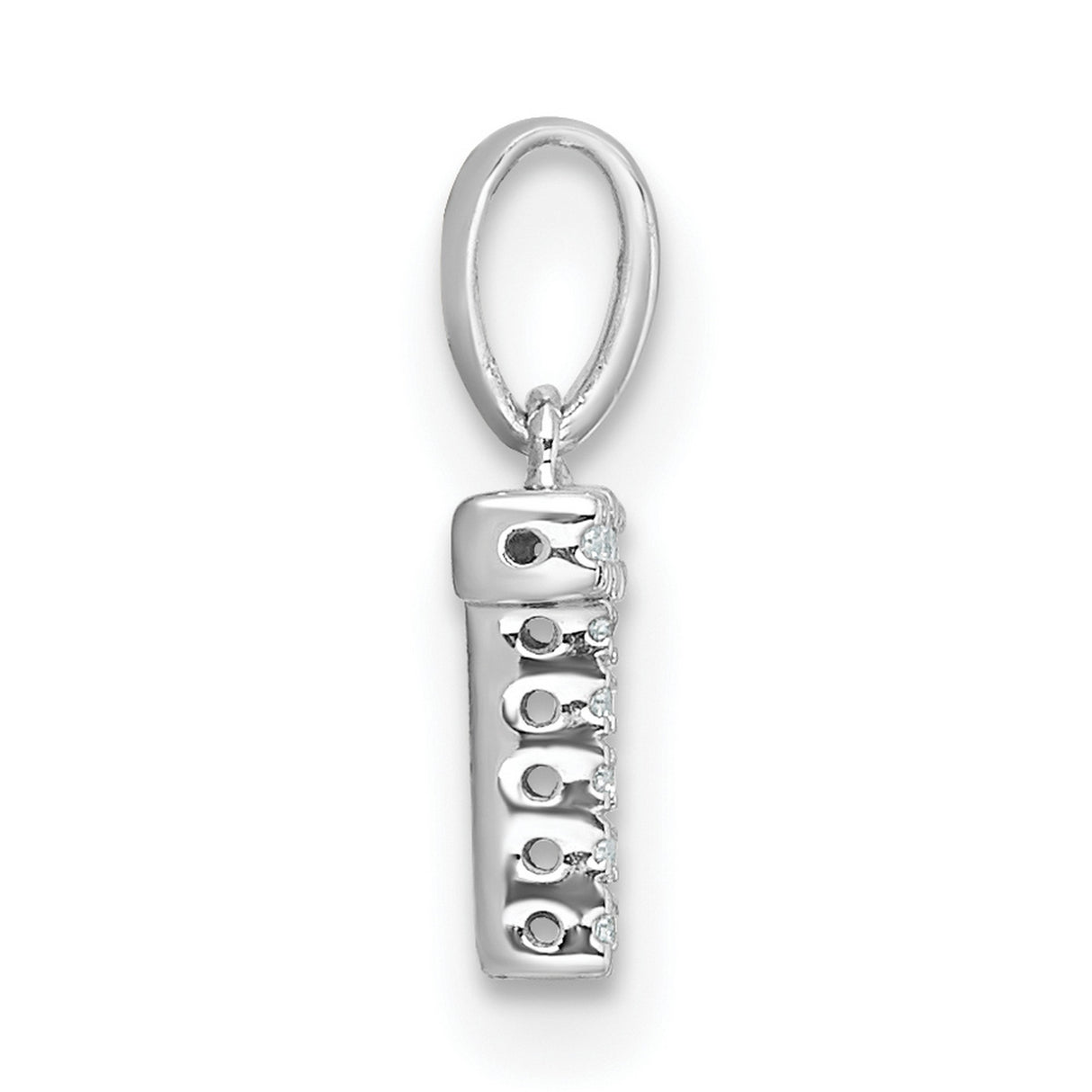 14k White Gold Cross Pendant with Pavé Diamonds, Christian Faith Charm for Women