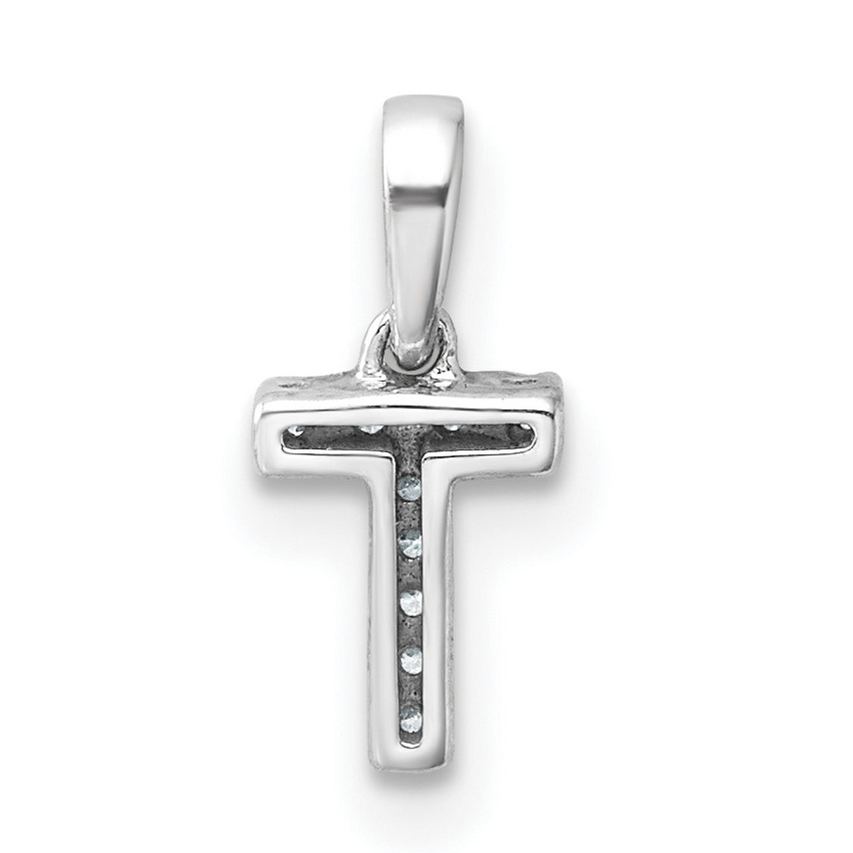 14k White Gold Cross Pendant with Pavé Diamonds, Christian Faith Charm for Women