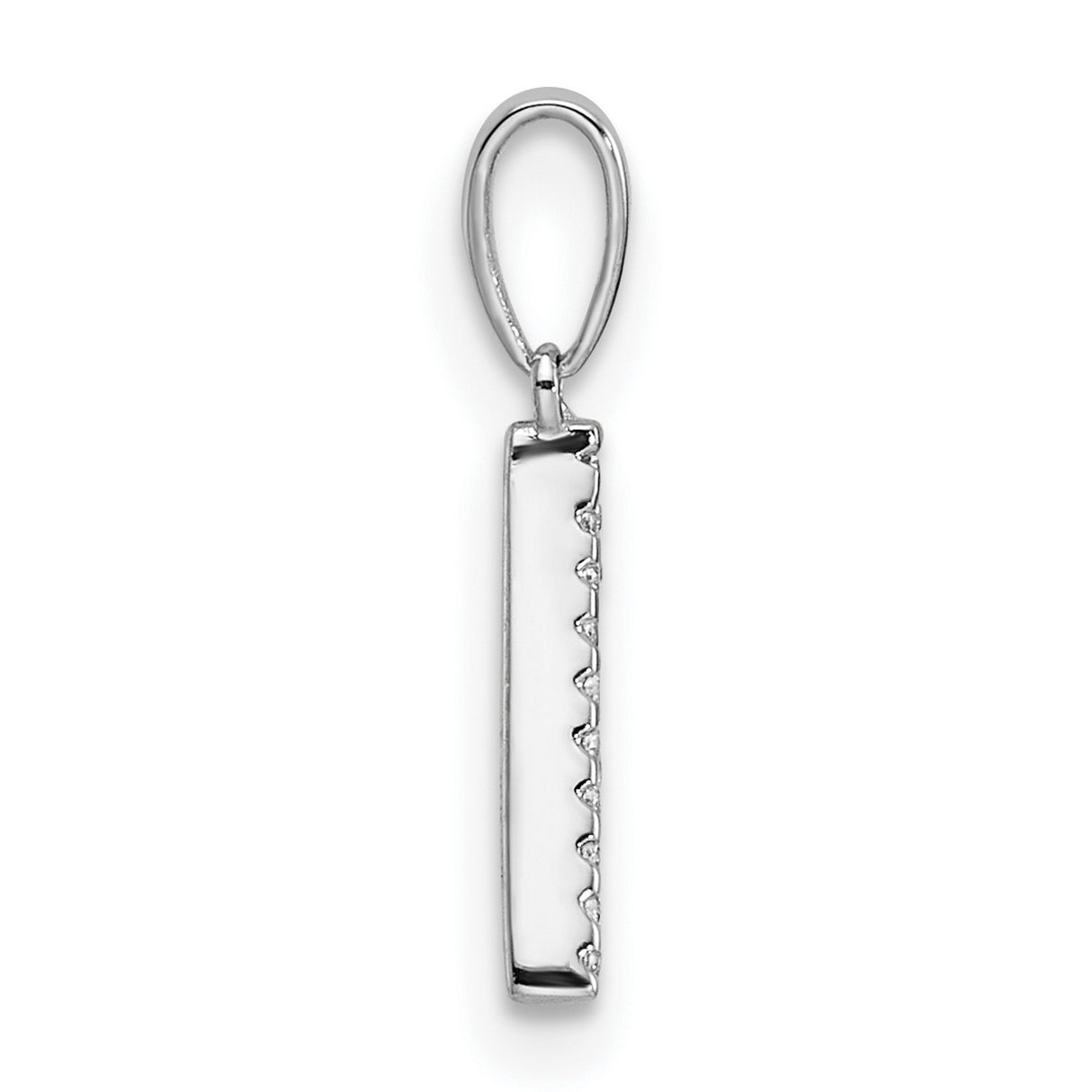 14k White Gold Initial Pendant with Pavé Diamond Letter A Charm