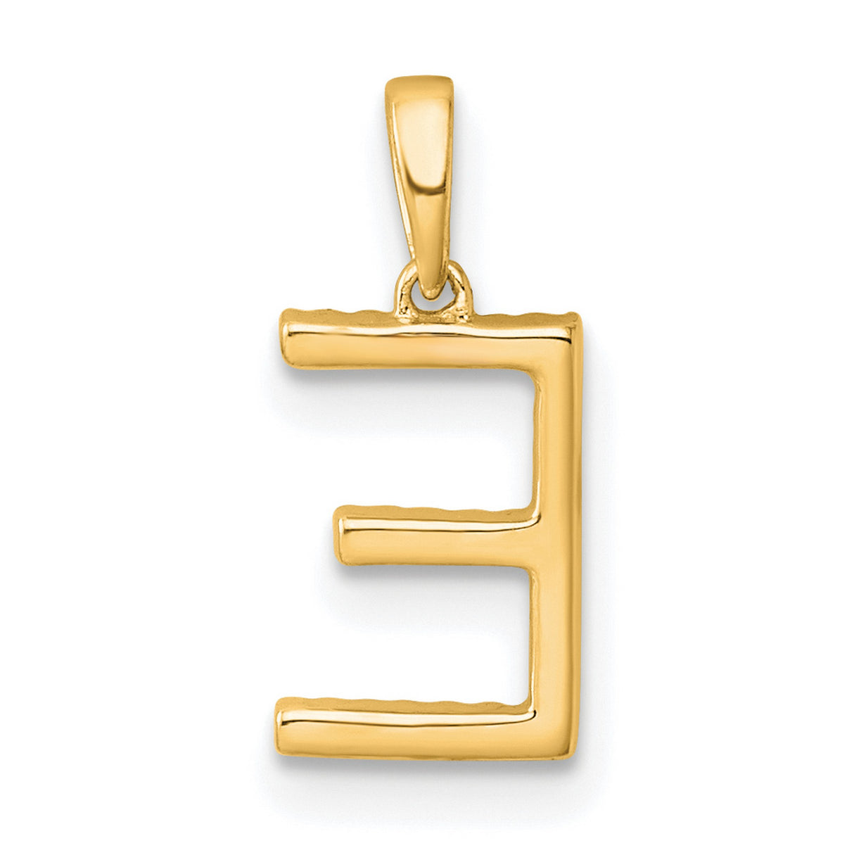 Diamond Letter E Initial Charm Pendant in Real 10k Yellow Gold