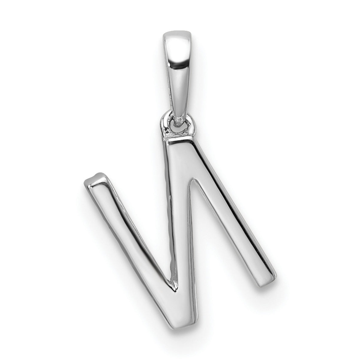 14k White Gold Initial N Pendant with Pavé Cubic Zirconia, Dainty Letter Charm for Women