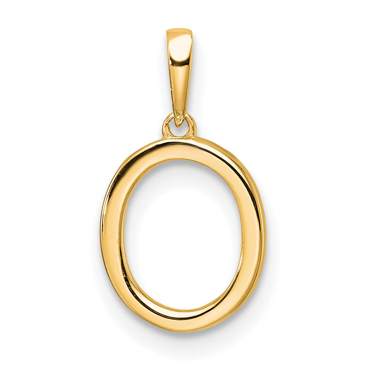 Diamond Letter O Initial Charm Pendant in Real 10k Yellow Gold
