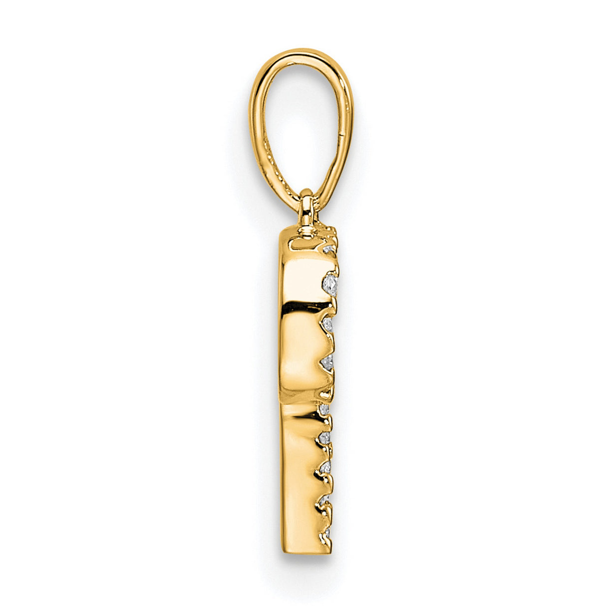 Diamond Letter P Initial Charm Pendant in Real 10k Yellow Gold