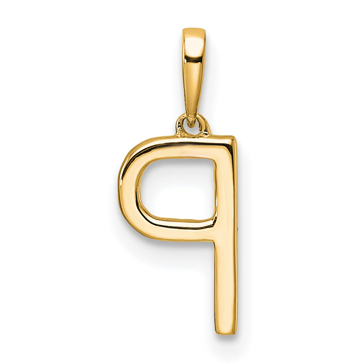Diamond Letter P Initial Charm Pendant in Real 10k Yellow Gold