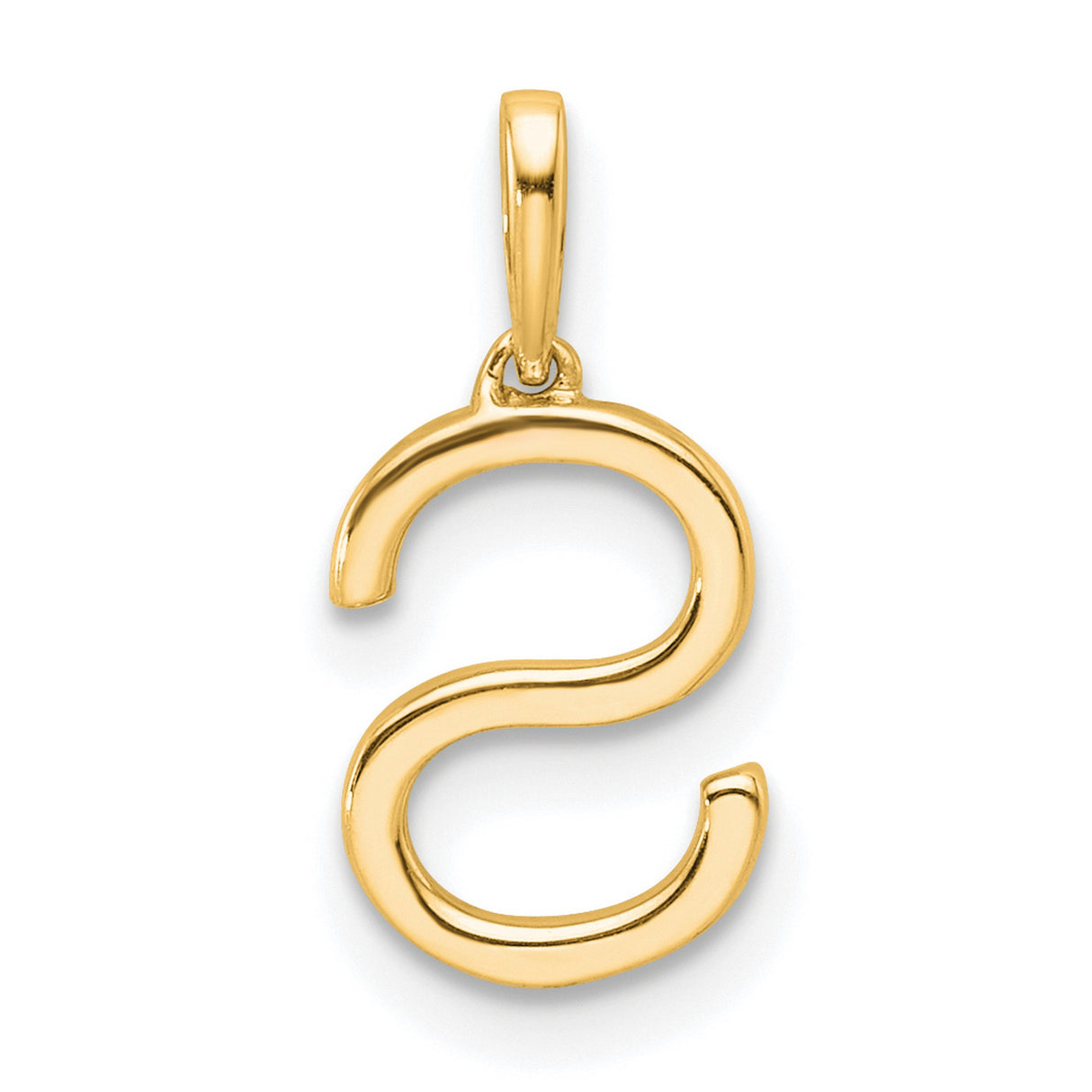 10k Yellow Gold Letter S Pendant with Cubic Zirconia Accents for Women and Girls