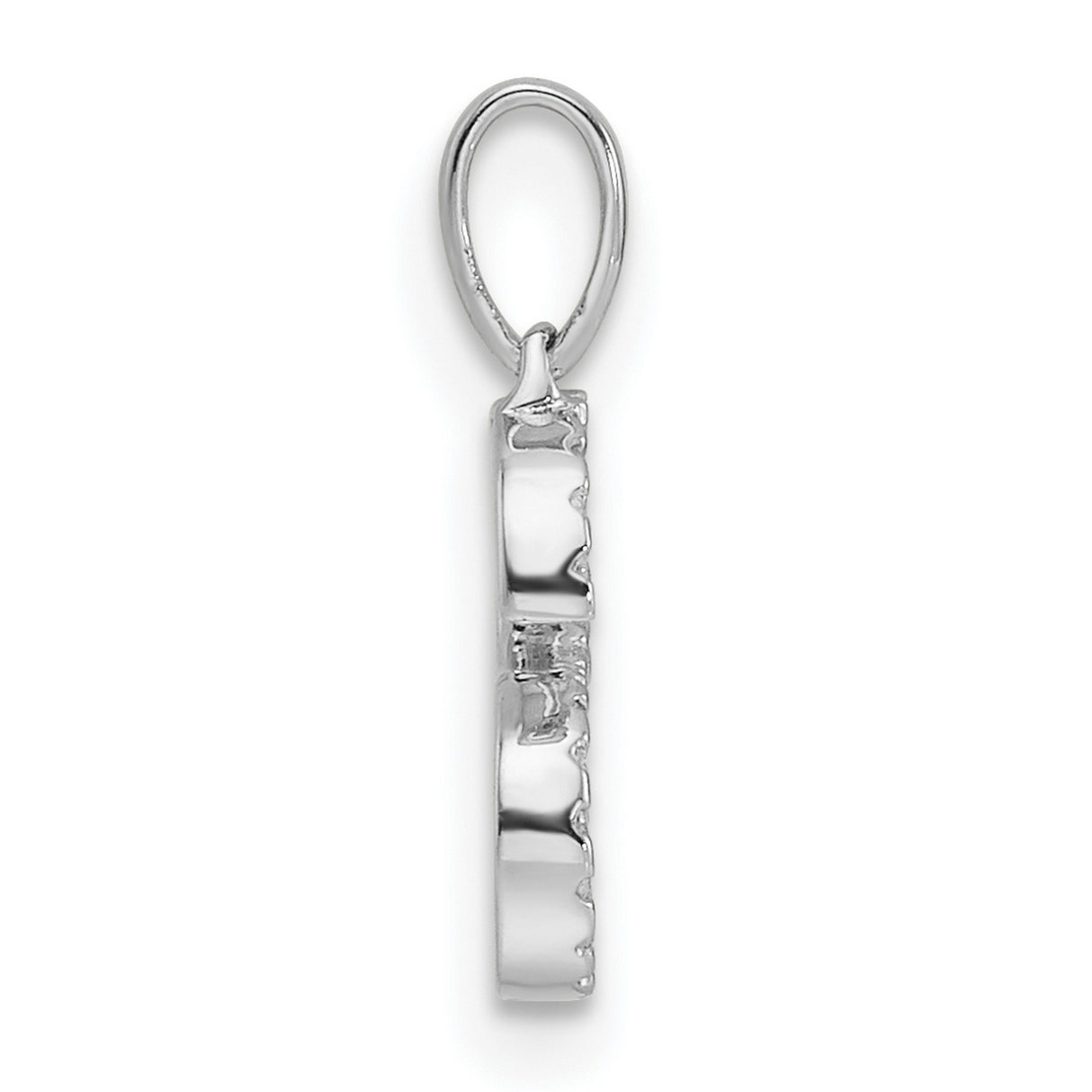 14k White Gold Letter S Pendant with Diamond Accents, Alphabet Charm Jewelry for Women