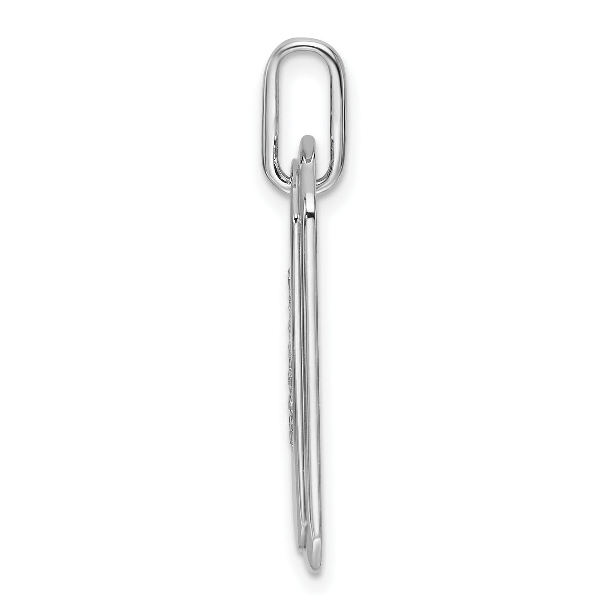 14k White Gold Dog Tag Pendant with Diamond Accent Letter G, Unisex Monogram Charm