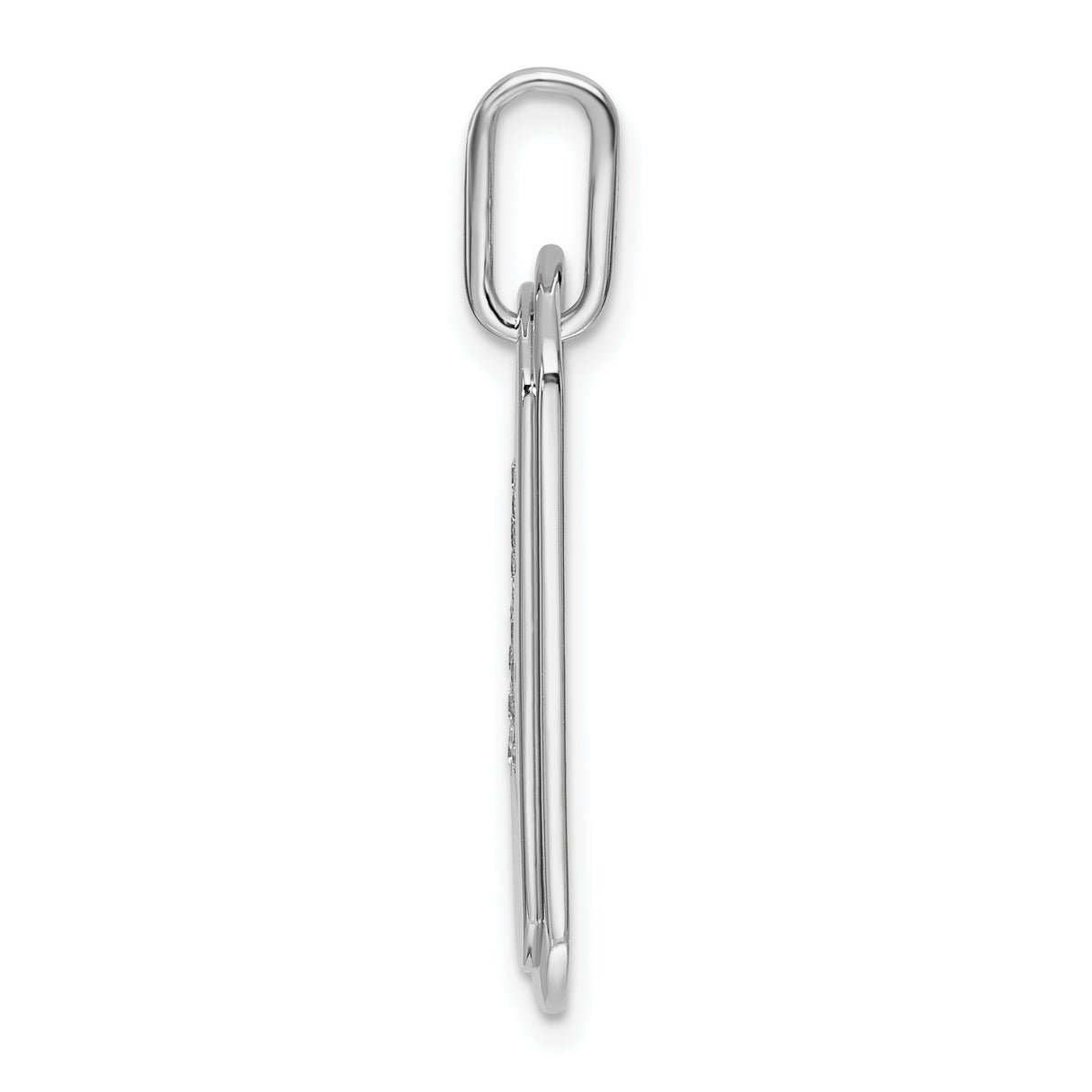 Diamond Initial K Dog Tag Charm Pendant in Real 14k White Gold