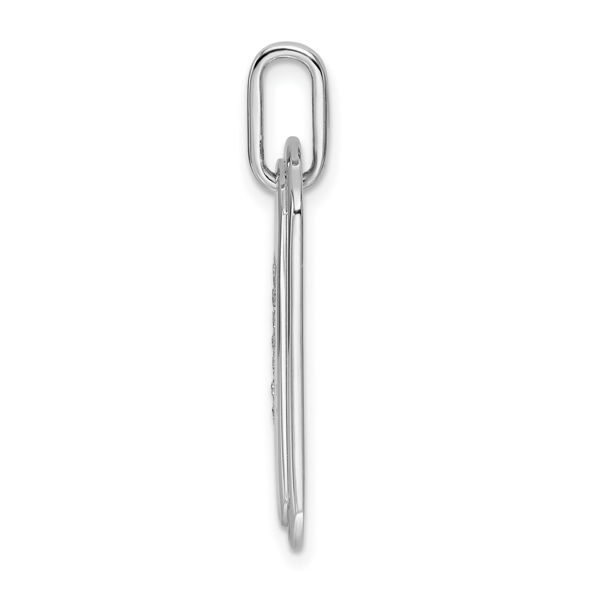 14k White Gold Dog Tag Pendant with Pavé Diamond Letter Y, Unisex Initial Charm