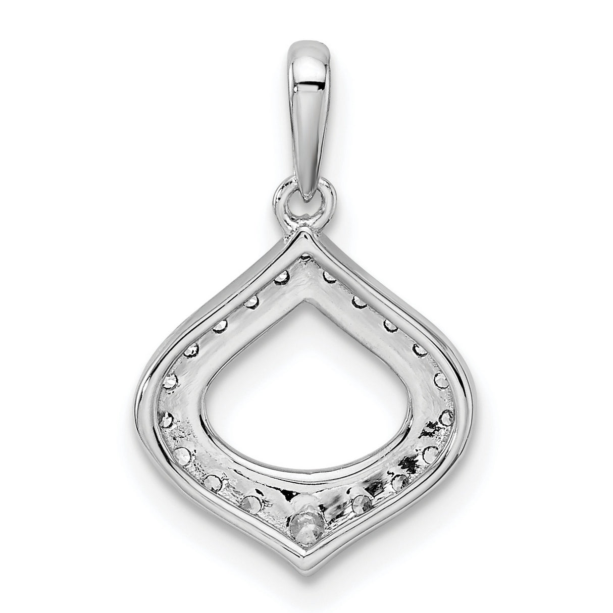 Diamond Charm Pendant in Real 14k White Gold