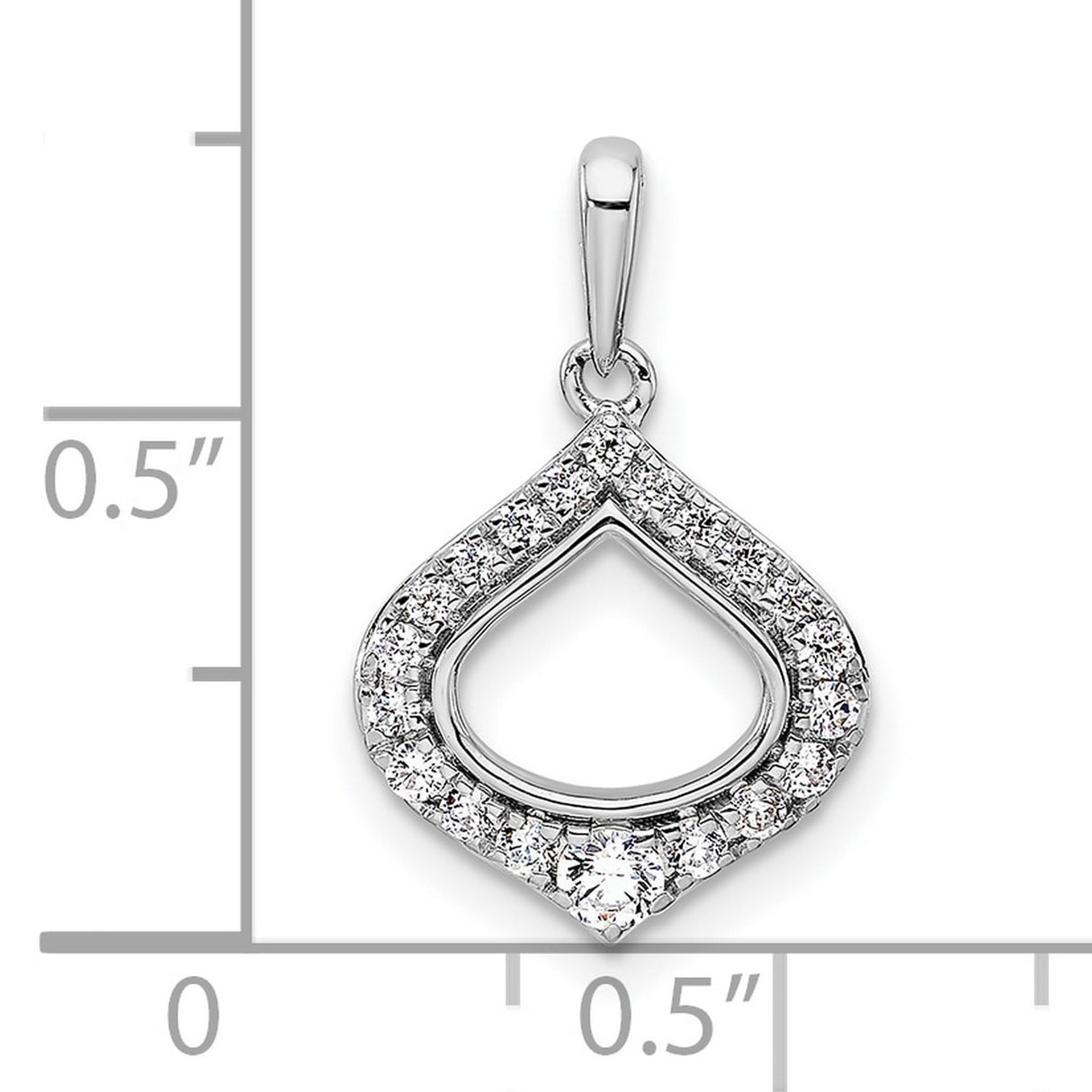 Diamond Charm Pendant in Real 14k White Gold
