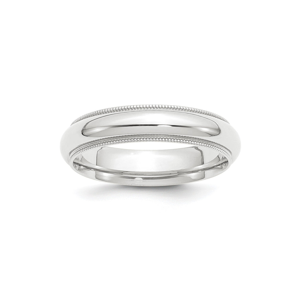 White Gold Milgrain, Comfort Fit wedding band ring