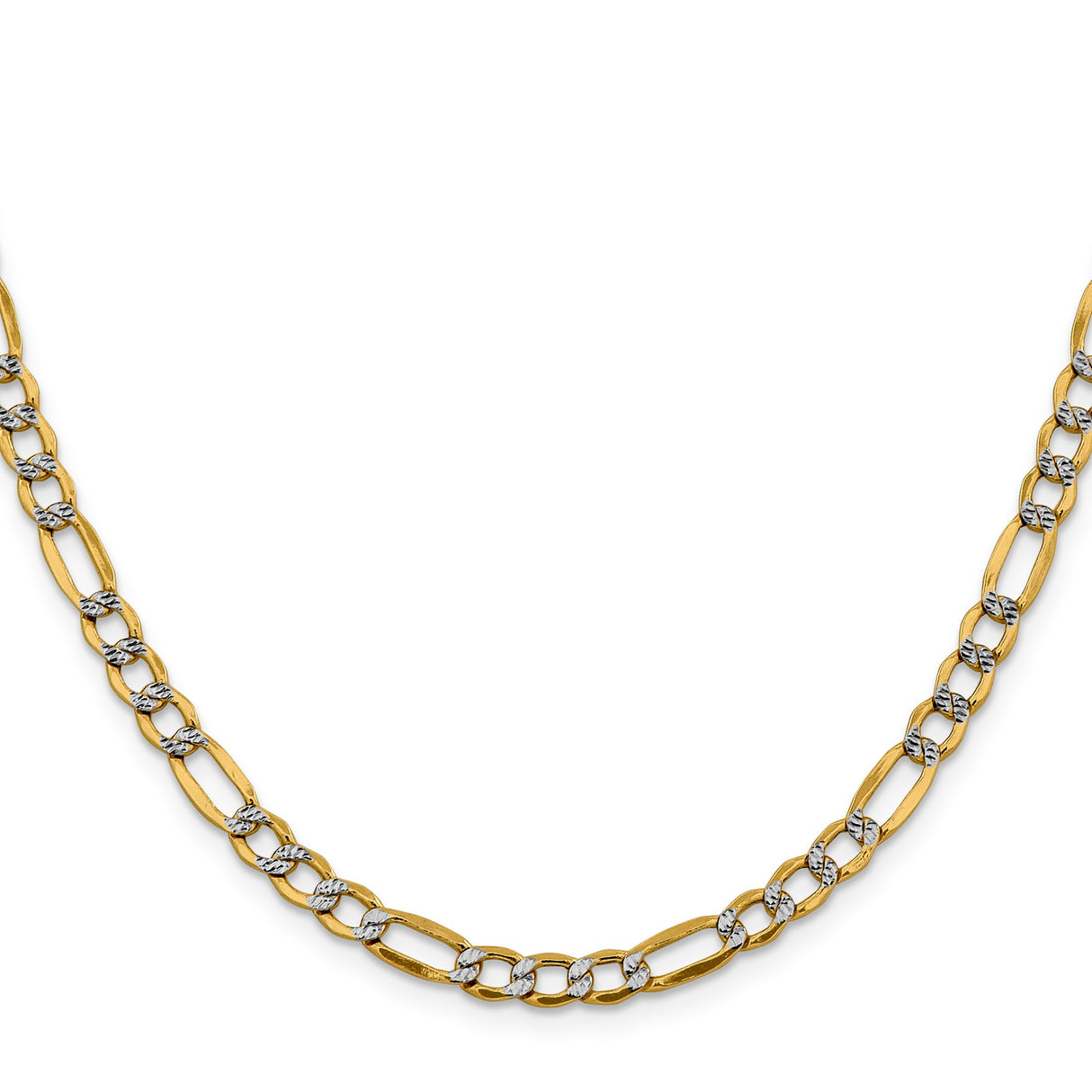 14K Yellow Gold 5.25 mm Figaro Chain Necklace, Polished