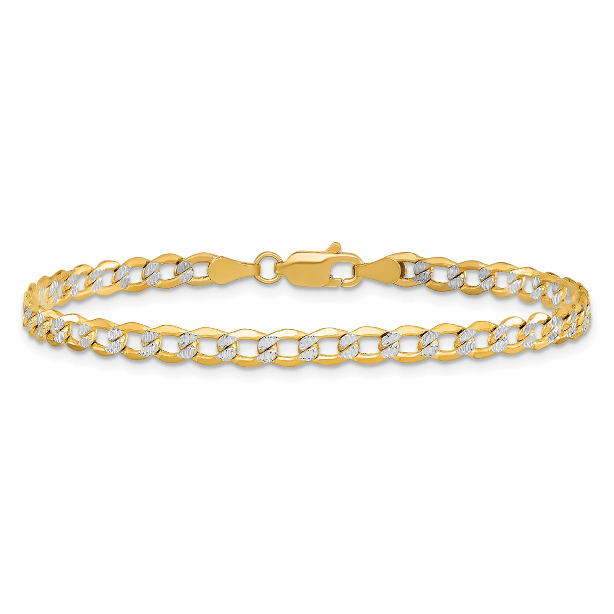 14K Yellow Gold 4.3 mm Curb Chain Anklet, Polished