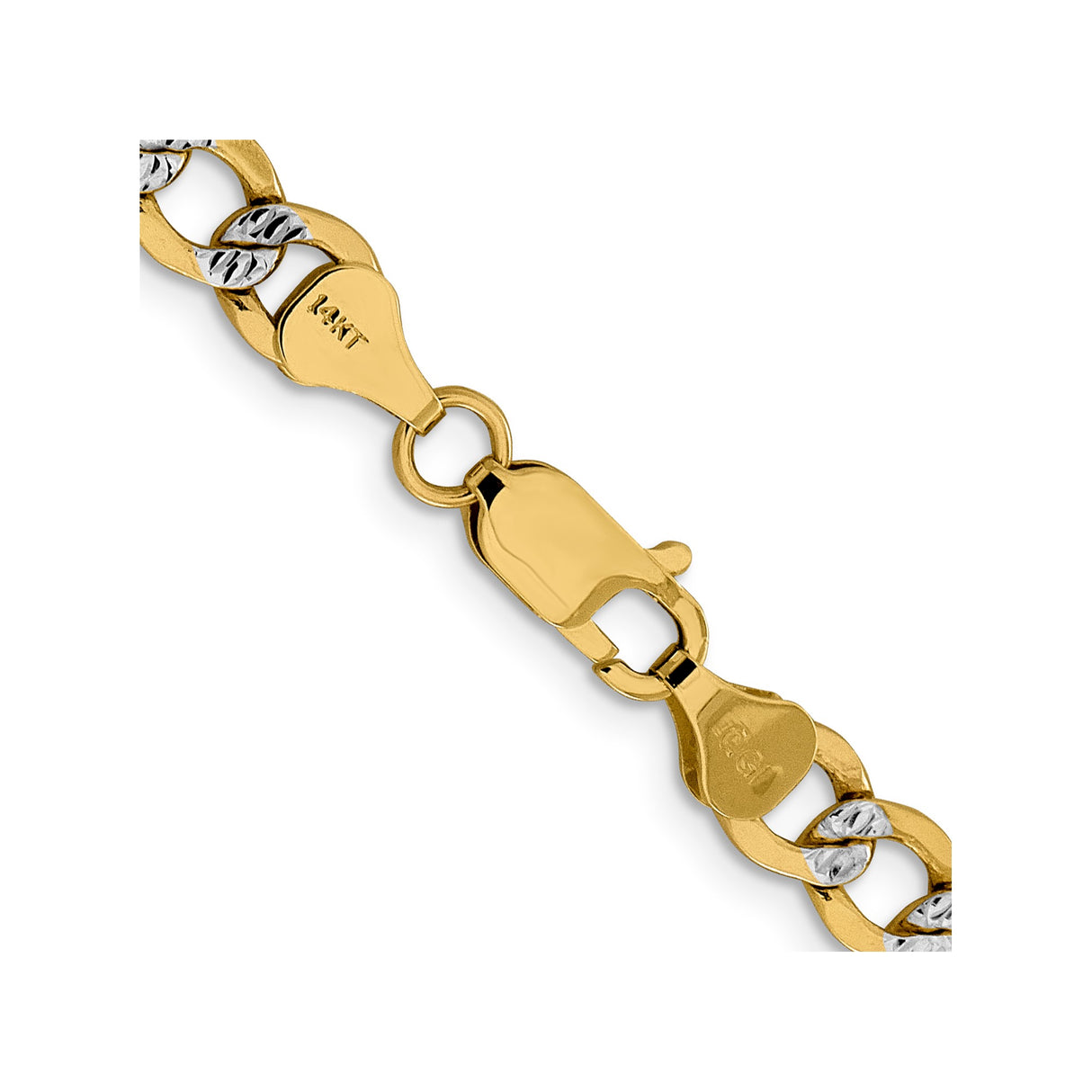 14K Yellow Gold 6.75 mm Curb Chain Necklace, Polished alternate angle