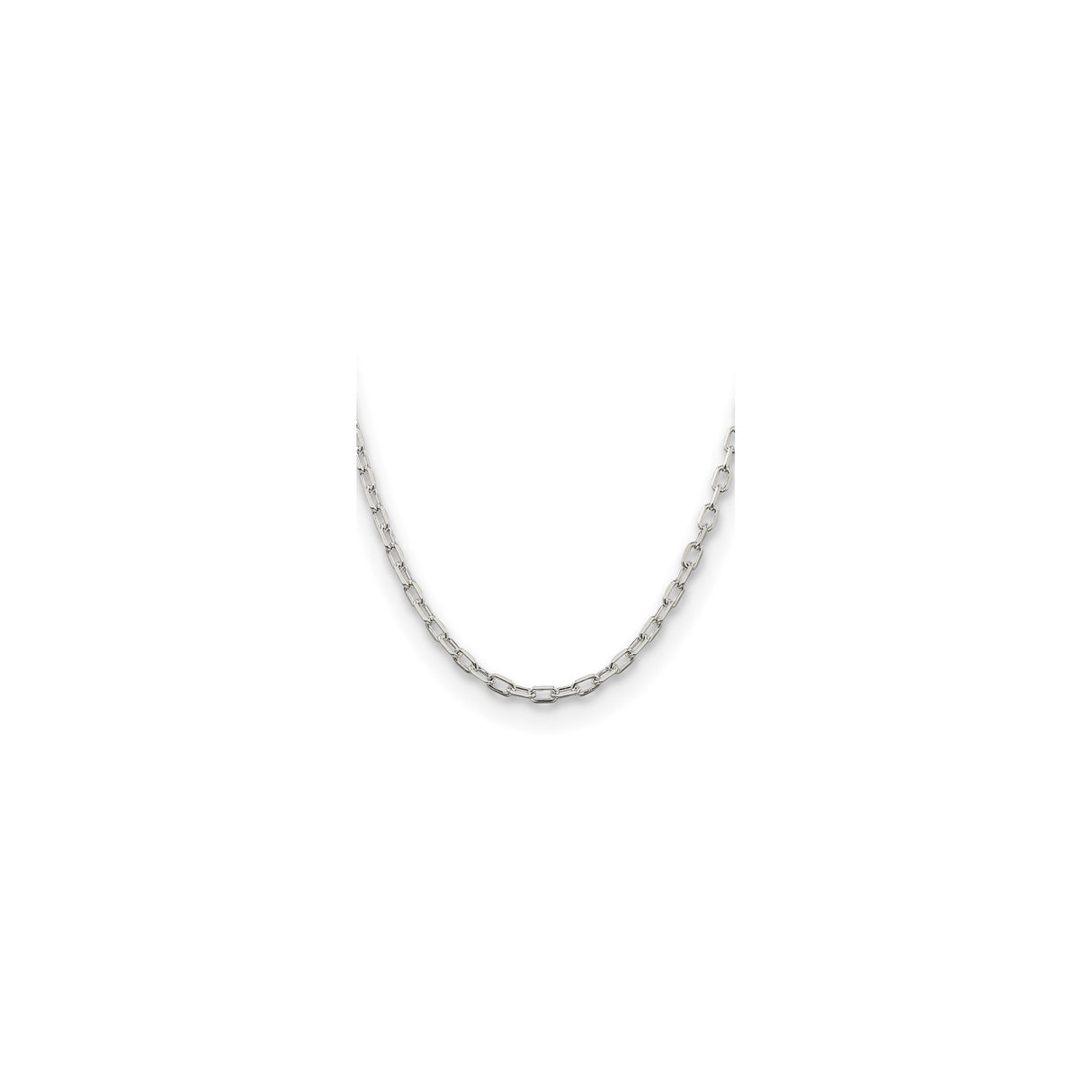 925 White Gold 4.5 mm Polished Chain Necklace, Solid