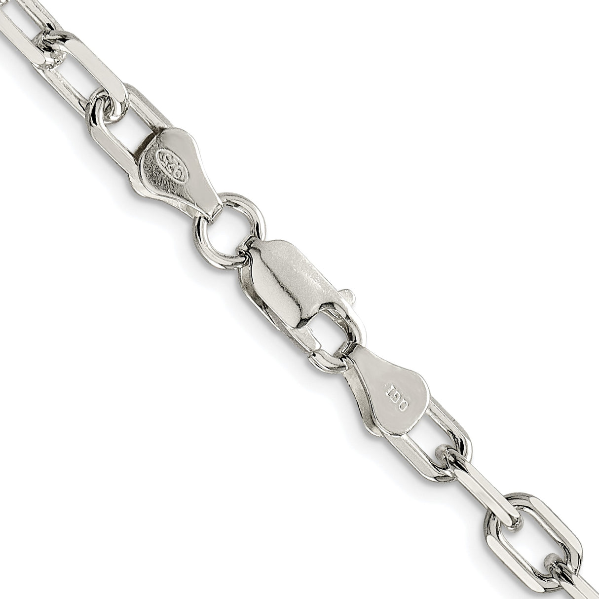 925 White Gold 5.75 mm Polished Chain Necklace alternate angle